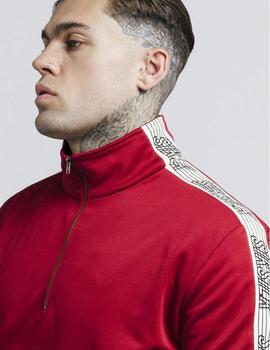 Sudadera SikSilk Quarter Zip Runner Roja Hombre