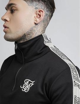 Sudadera SikSilk Quarter Zip Runner  Negra Hombre