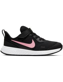 Zapatilla Niña Nike Revolution Negro Rosa