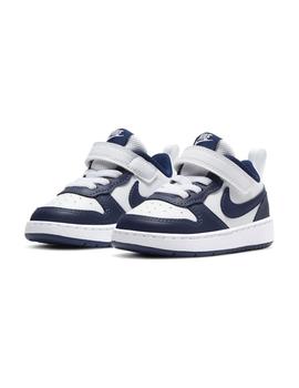 Zapatilla baby Nike Court Borough  Blanco/marino