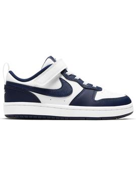 Zapatilla Niño Nike Court Borough Blanca Azul