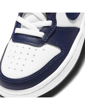 Zapatilla Niño Nike Court Borough Blanca Azul