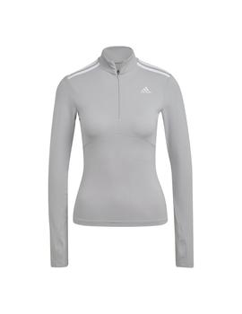 Camiseta Mujer adidas Quarterzip Gris