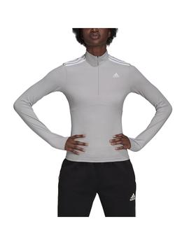 Camiseta Mujer adidas Quarterzip Gris