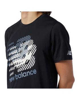 Camiseta Hombre NB Graphic Heathertech Negro