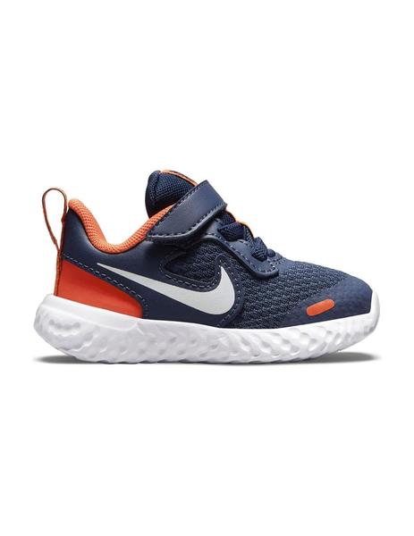 Suposiciones, suposiciones. Adivinar algun lado Tomar conciencia Zapatilla Unisex Nike Revolution Marino/Naranja