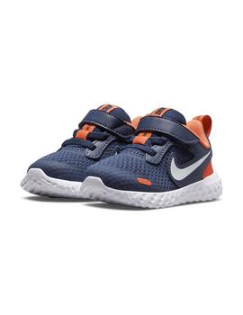 Zapatilla Unisex Nike Revolution Marino/Naranja