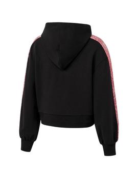 Sudadera Mujer Puma Cropped Negra Rosa