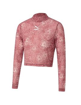 Camiseta Mujer Puma AOP Mesh Ls Rosa