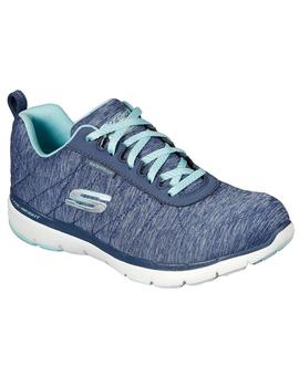 Zapatilla Mujer Skechers Flex Appeal 3.0 Azul/Gris