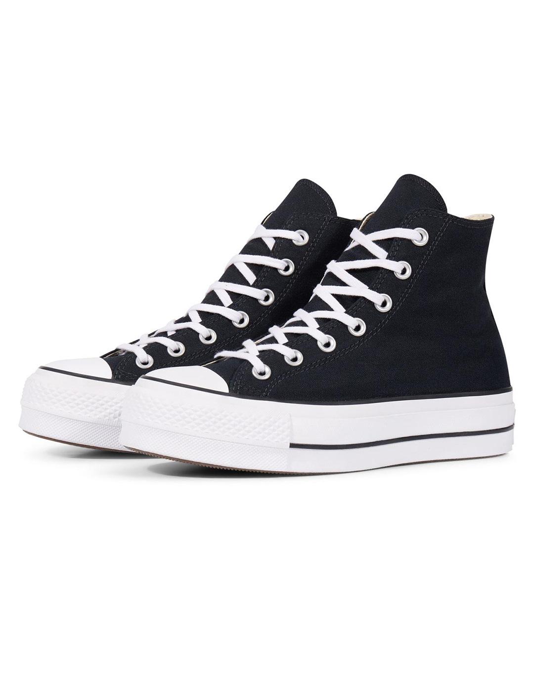 zapatilla converse plataforma negra