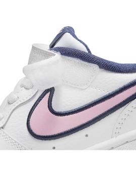 Zapatilla Niña Nike Court Borough Blanca Rosa