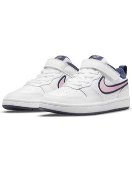 Zapatilla Niña Nike Court Borough Blanca Rosa