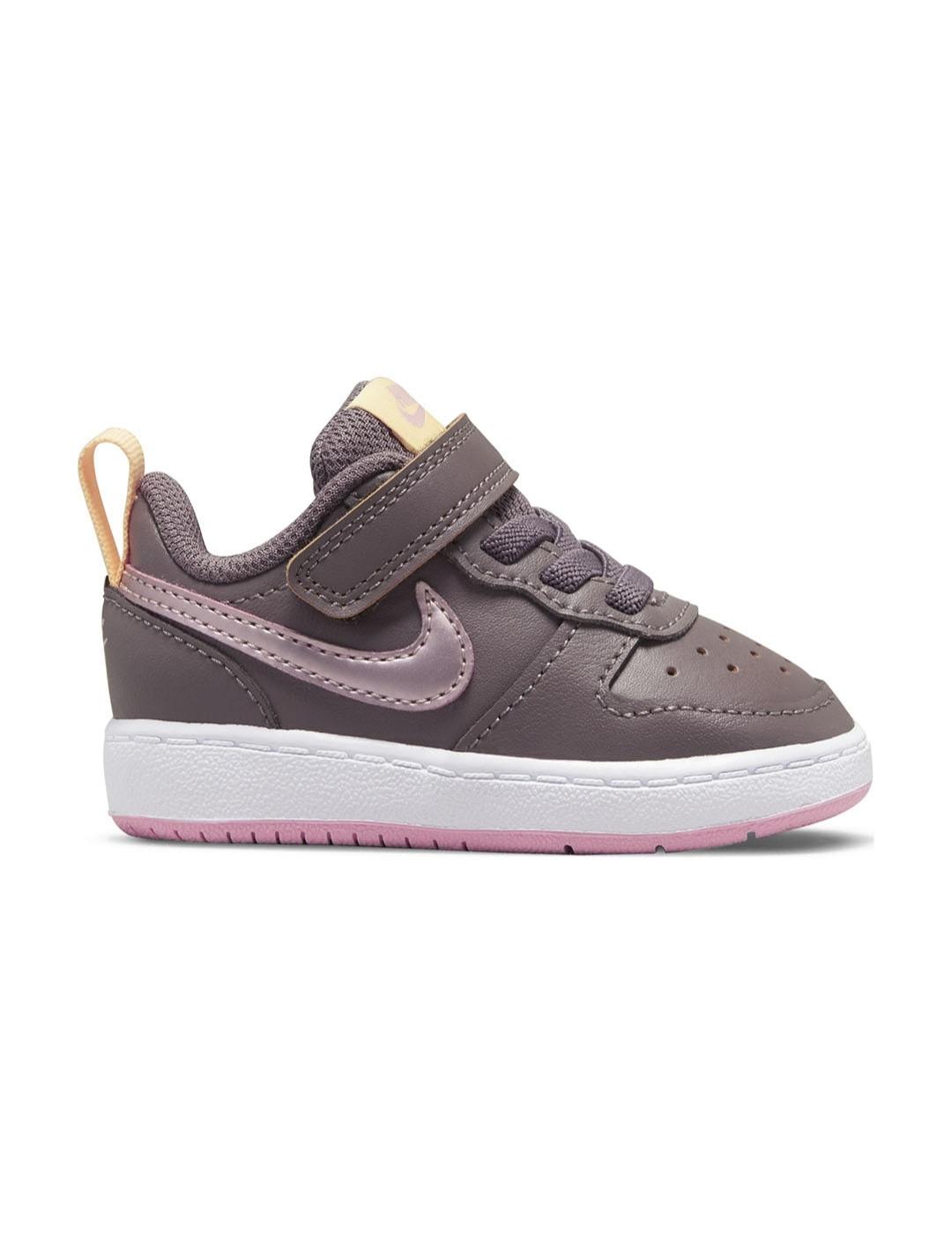 Zapatilla Nina Nike Court Borough Marron Rosa