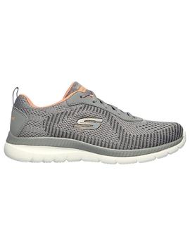 Zapatilla Mujer Skechers Bountiful Gris/Coral