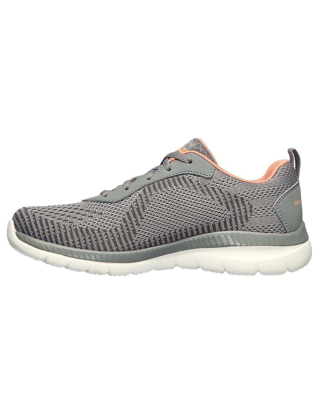 Zapatilla Mujer Skechers Bountiful Gris/Coral