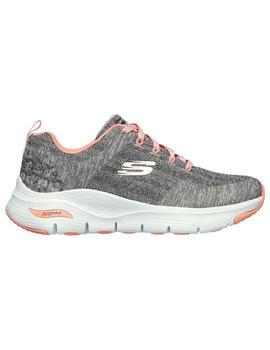 Zapatilla Mujer Skechers Arch Fit Gris/Rosa