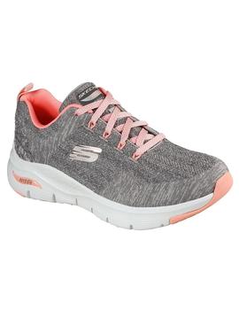 Zapatilla Mujer Skechers Arch Fit Gris/Rosa