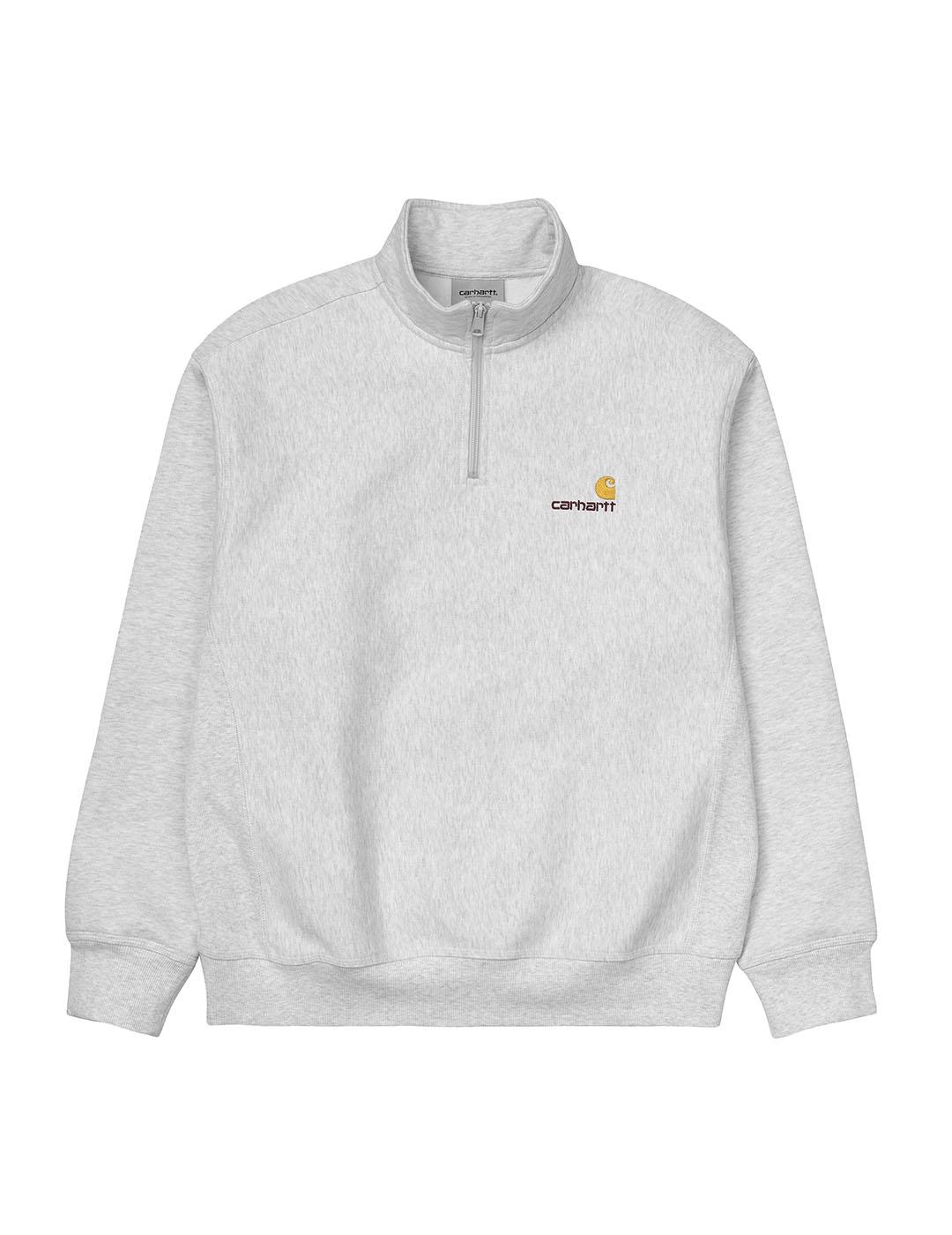 Sudadera Hombre Carhartt WIP HalfZip American Gris