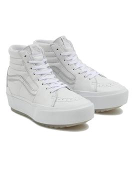 Zapatilla Mujer Vans SK8-Hi Stacked  Piel Blanca