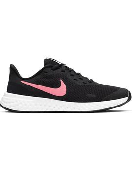 Zapatilla Niña Nike Revolution Negra Rosas