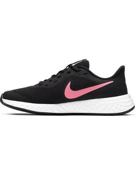 Zapatilla Niña Nike Revolution Negra Rosas