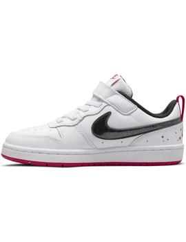 Zapatilla Niño Nike Court Bourough Blanco Purpurin