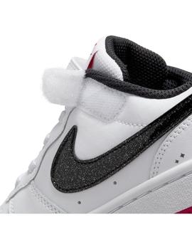 Zapatilla Niño Nike Court Bourough Blanco Purpurin