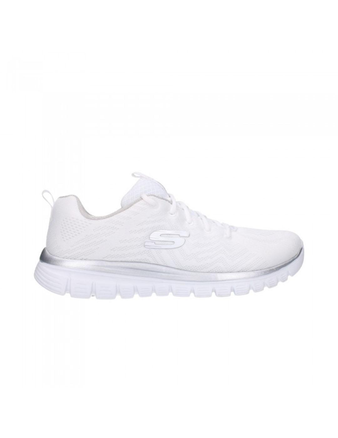 Zapatilla Mujer Skechers Graceful Blanco/Plata