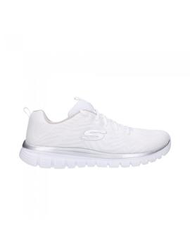 Zapatilla Mujer Skechers Graceful Blanco/Plata