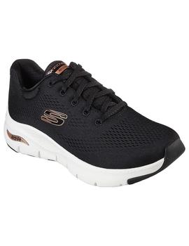 Zapatilla Mujer Skechers Arch Fit Negro/Dorado