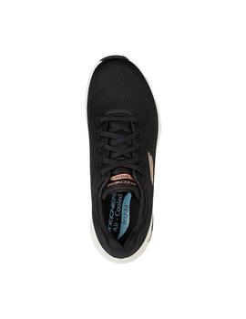 Zapatilla Mujer Skechers Arch Fit Negro/Dorado