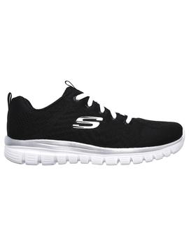 Zapatilla Mujer Skechers Get Connect Negro/Plata