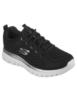 Zapatilla Mujer Skechers Get Connect Negro/Plata