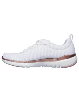 Zapatilla Mujer Skechers Flex Appeal Blanco/Dorado