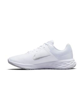 Zapatilla Mujer Nike Revolution Blanca Plata