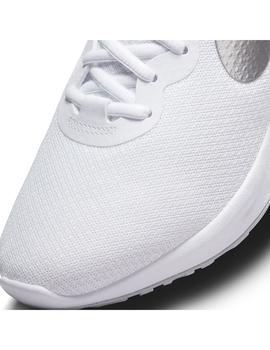 Zapatilla Mujer Nike Revolution Blanca Plata