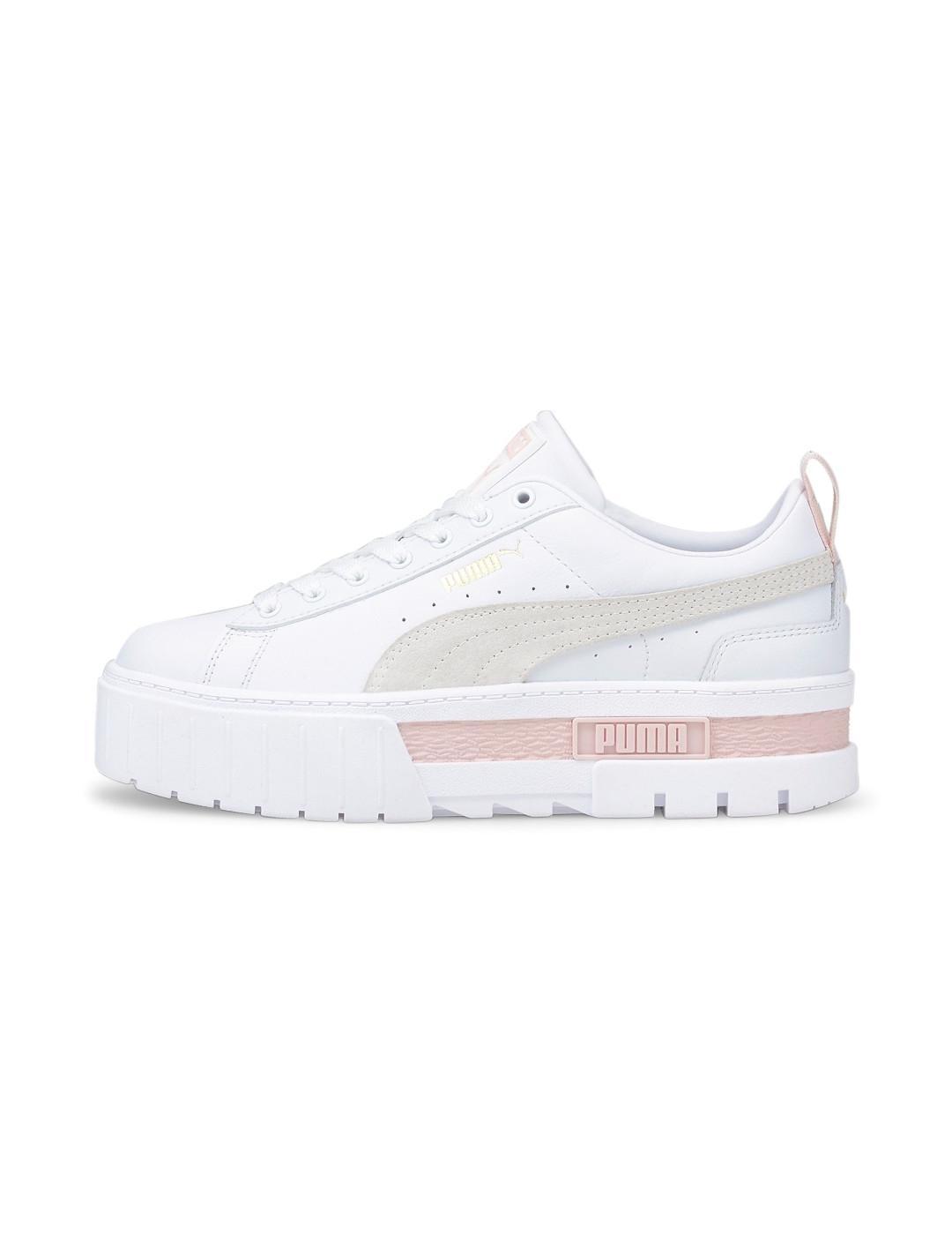 Zapatilla Mujer Puma Mayze Lth Blanca Beige Rosa