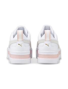 Zapatilla Mujer Puma Mayze Lth Blanca Beige Rosa