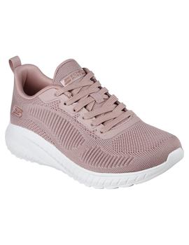 Zapatilla Mujer Skechers Bobs Squad Chaos Rosa