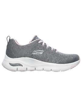 Zapatilla Mujer Skechers Arch Fit Gris/Rosa