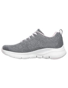 Zapatilla Mujer Skechers Arch Fit Gris/Rosa