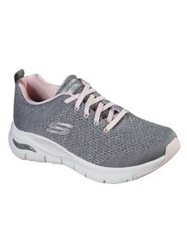 Zapatilla Mujer Skechers Arch Fit Gris/Rosa