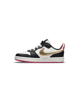 Zapatilla Niño Nike Court Borough Low 2 SE Blanca Negro Ros