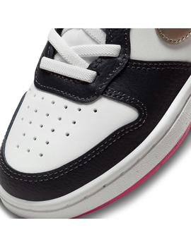 Zapatilla Niño Nike Court Borough Low 2 SE Blanca Negro Ros