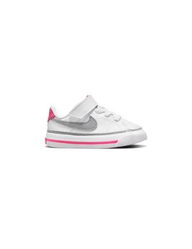 Zapatilla Baby Nike Court Legacy Blanca Rosa