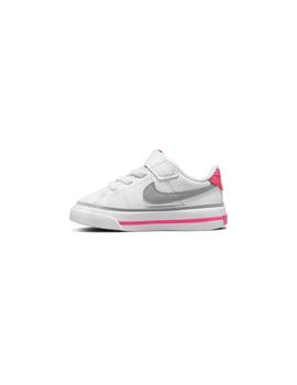 Zapatilla Baby Nike Court Legacy Blanca Rosa