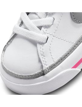 Zapatilla Baby Nike Court Legacy Blanca Rosa
