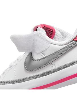 Zapatilla Baby Nike Court Legacy Blanca Rosa