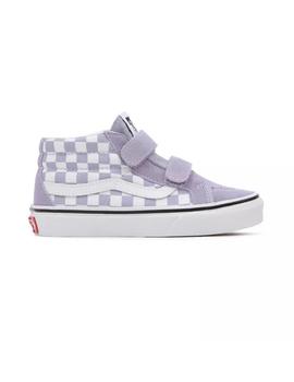 Zapatilla Unisex Vans Sk8-Mid Cuadros Lila